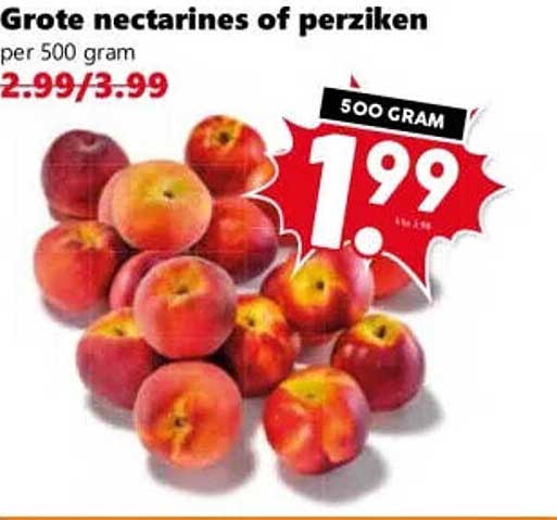 Grote nectarines of perziken per 500 gram