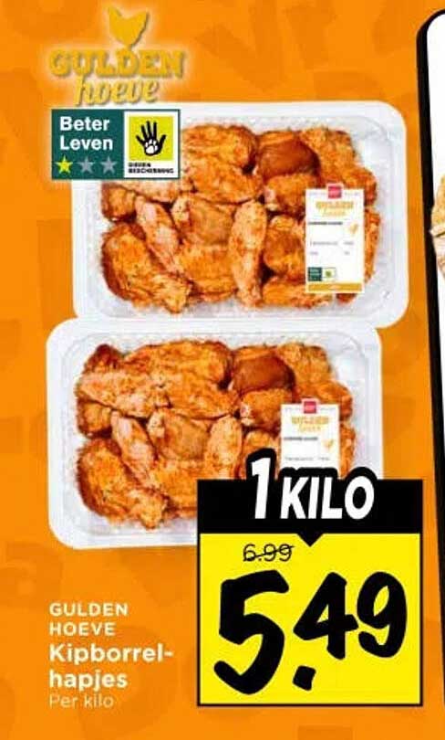GULDEN HOEVE Kipborrelhapjes Per kilo