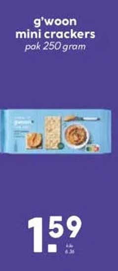 g'woon mini crackers pak 250 gram