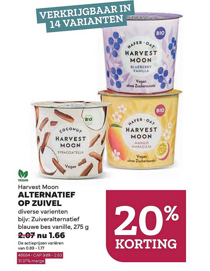Harvest Moon ALTERNATIEF OP ZUIVEL 20% KORTING