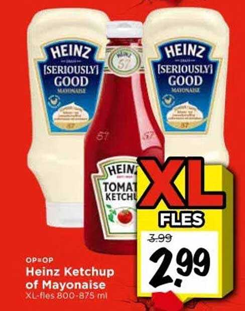 Heinz Ketchup of Mayonaise XL-fles 800-875 ml