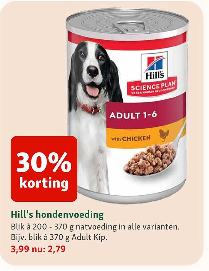 Hill's hondenvoeding 30% korting