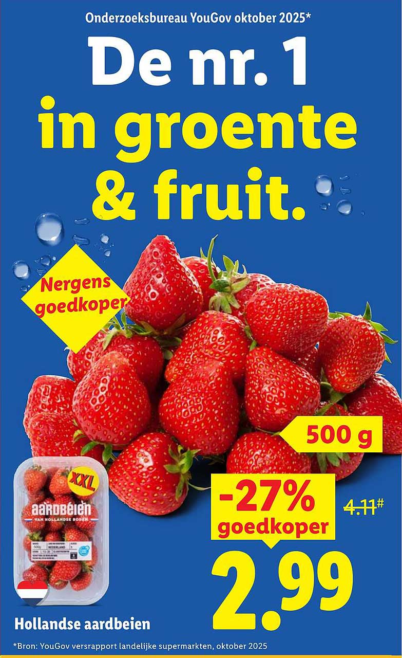 Hollandse aardbeien -27% goedkoper
