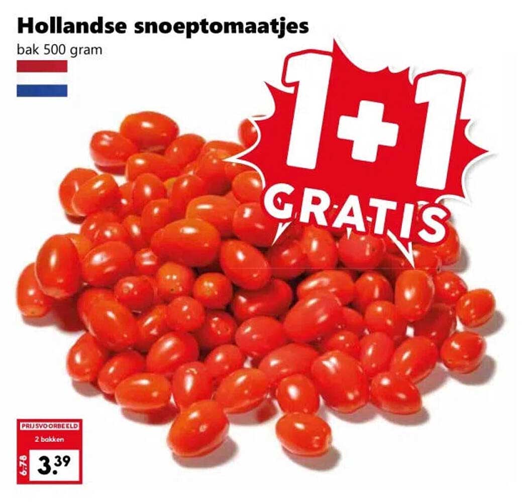 Hollandse snoeptomaatjes bak 500 gram 1+1 GRATIS