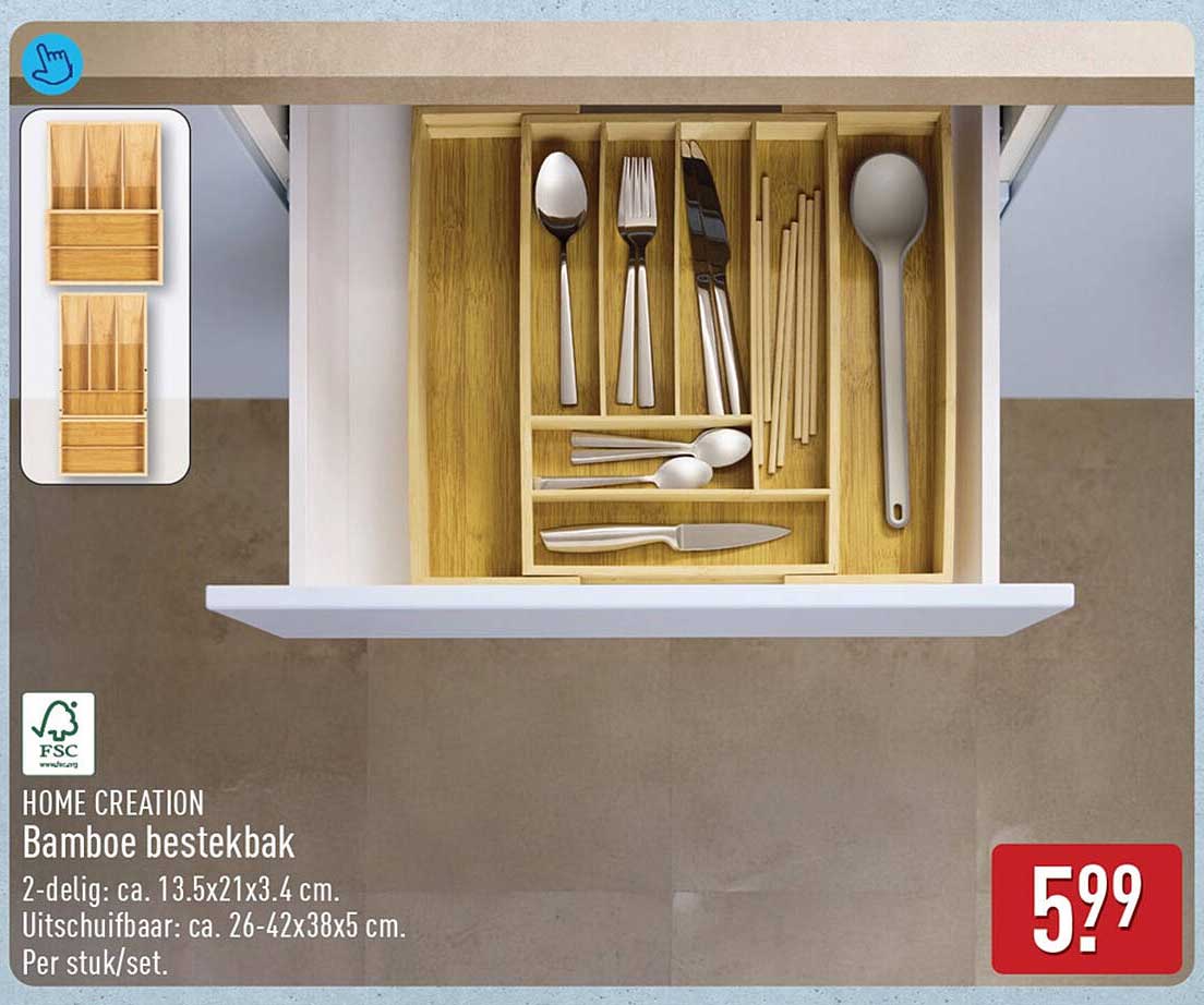 HOME CREATION Bamboe bestekbak