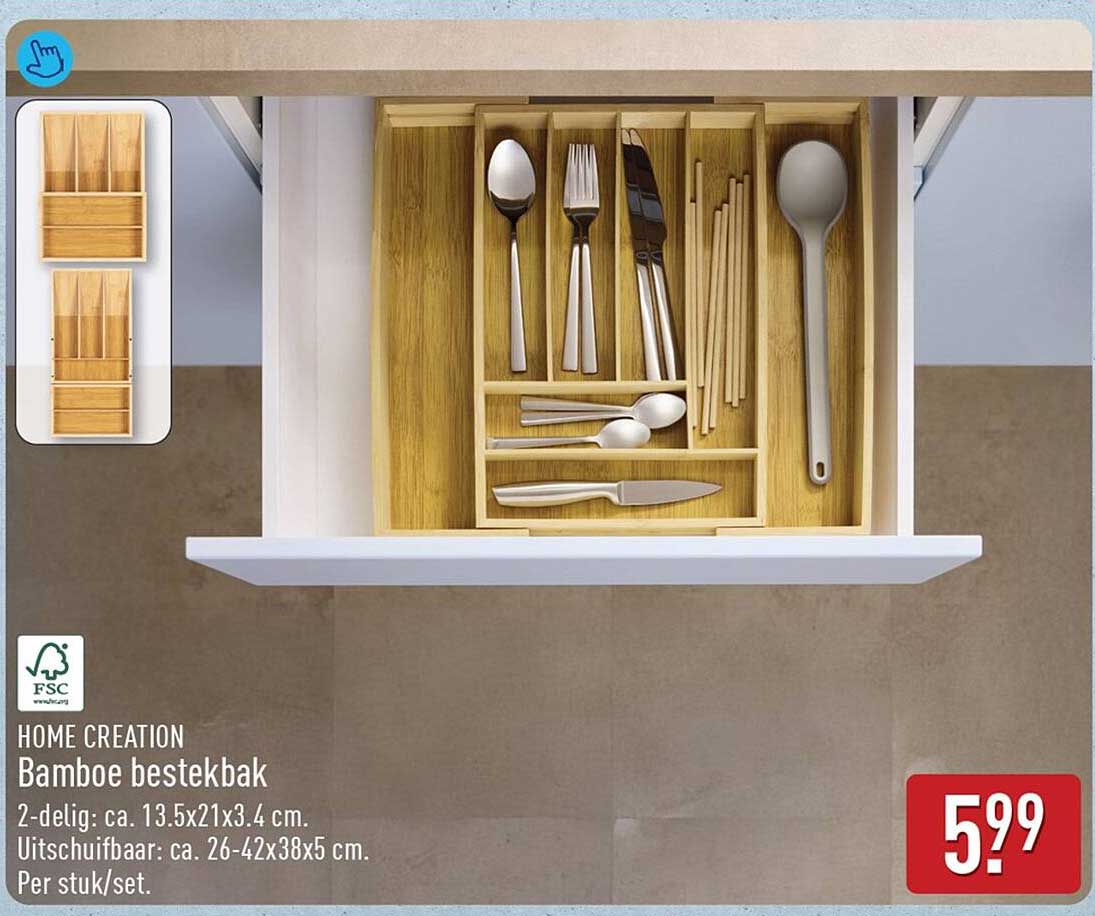 HOME CREATION Bamboe bestekbak