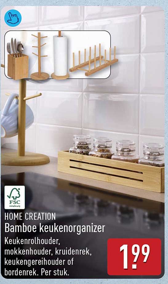 HOME CREATION Bamboe keukenorganizer