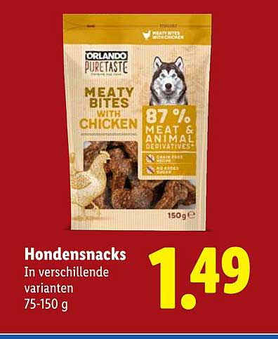 Hondensnacks In verschillende varianten 75-150 g