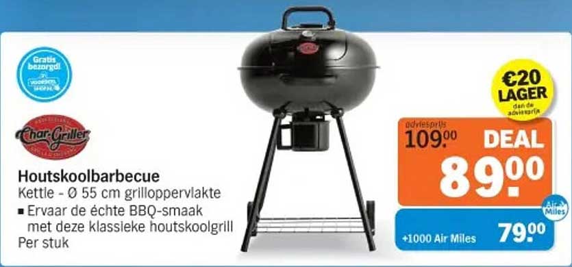 Houtskoolbarbecue Kettle - Ø 55 cm grilloppervlakte