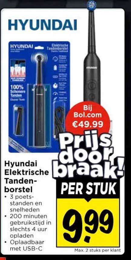 Hyundai Elektrische Tandenborstel Prijs doorbraak! PER STUK