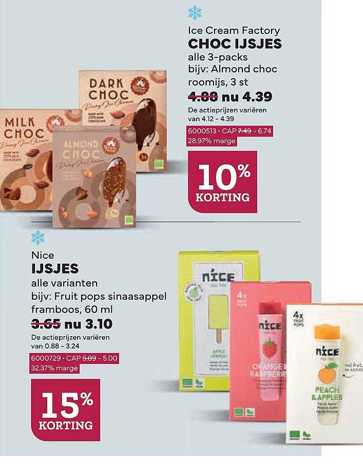 Ice Cream Factory CHOC IJSJES alle 3-packs bijv: Almond choc roomijs, 3 st