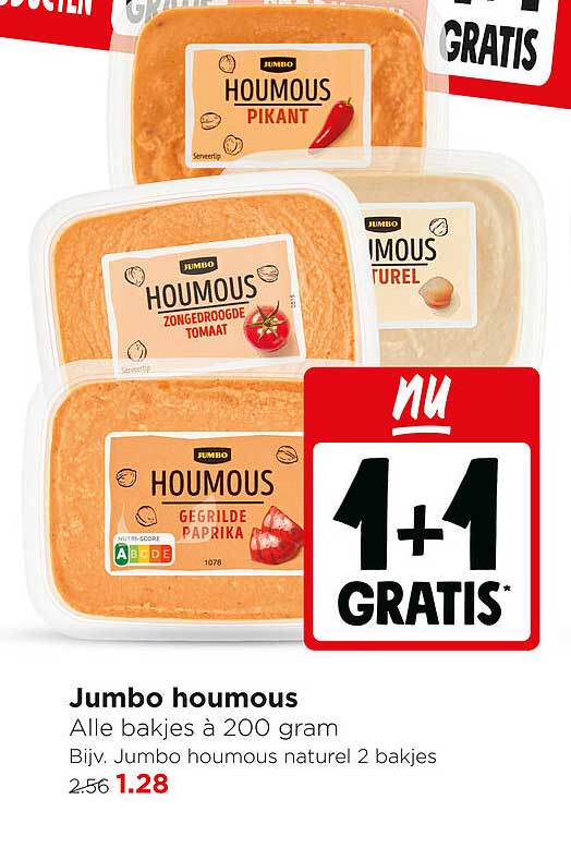 Jumbo houmous 1+1 gratis