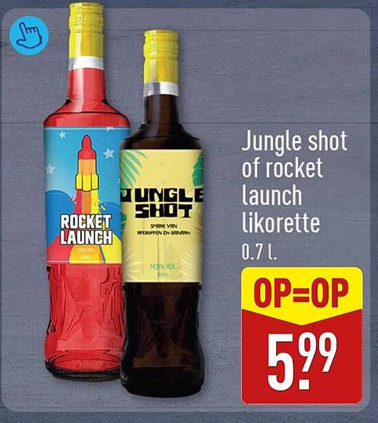 Jungle shot of rocket launch likorette 0.7 l. OP=OP