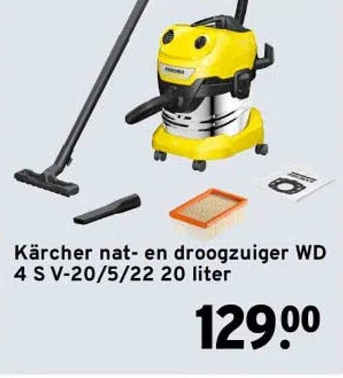 Kärcher nat- en droogzuiger WD 4 S V-20/5/22 20 liter