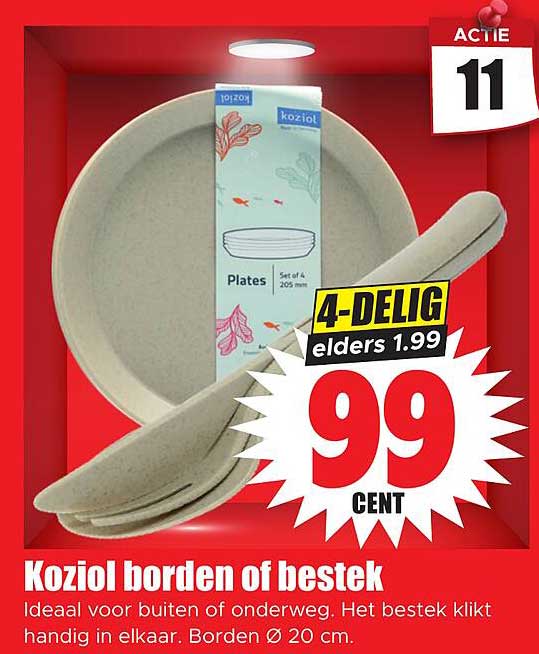 Koziol borden of bestek 4-Delig elders 1.99