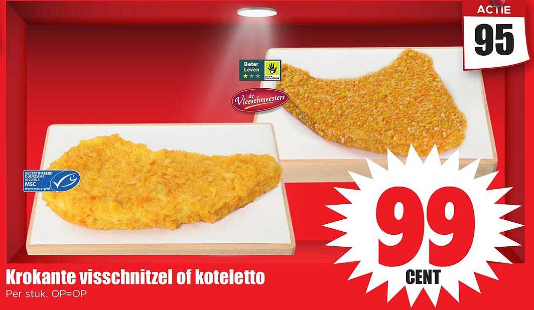 Krokante visschnitzel of koteletto