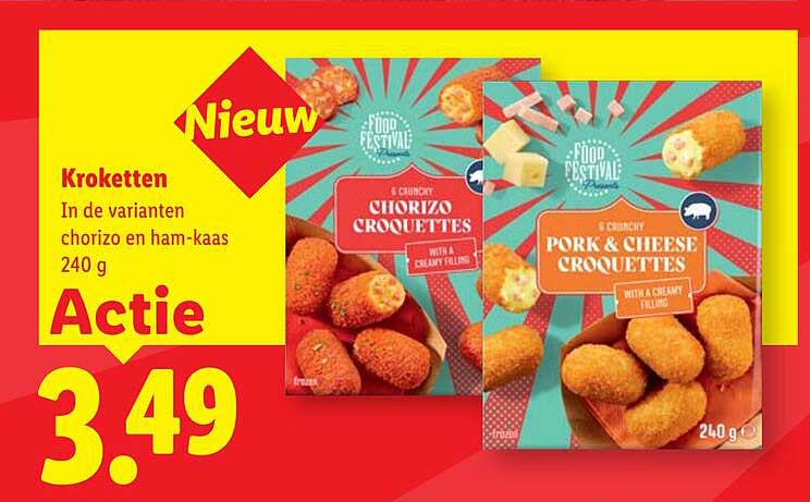 Kroketten in de varianten chorizo en ham-kaas 240 g