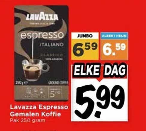 Lavazza Espresso Gemalen Koffie Pak 250 gram