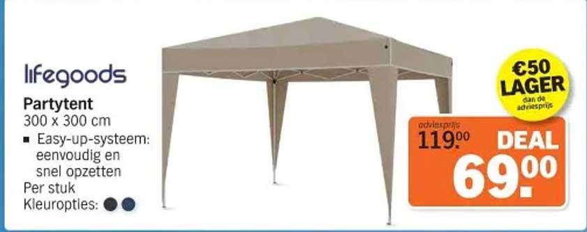 lifegoods Partytent 300 x 300 cm