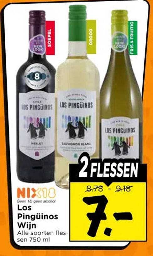 LOS PINGÜINOS Wijn Alle soorten flessen 750 ml 2 FLESSEN