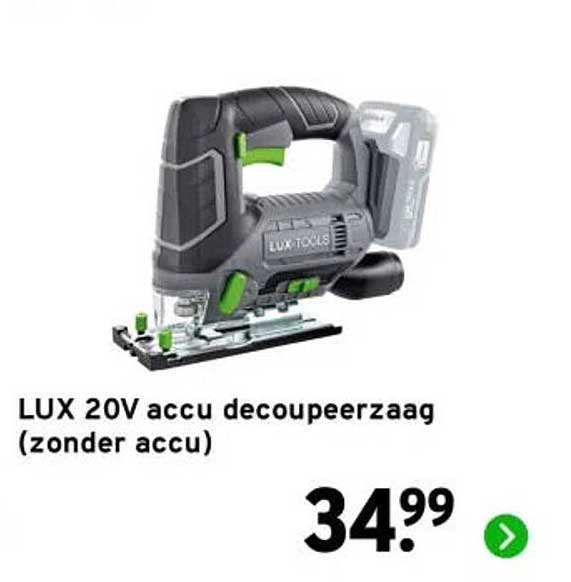 LUX 20V accu decoupeerzaag (zonder accu)