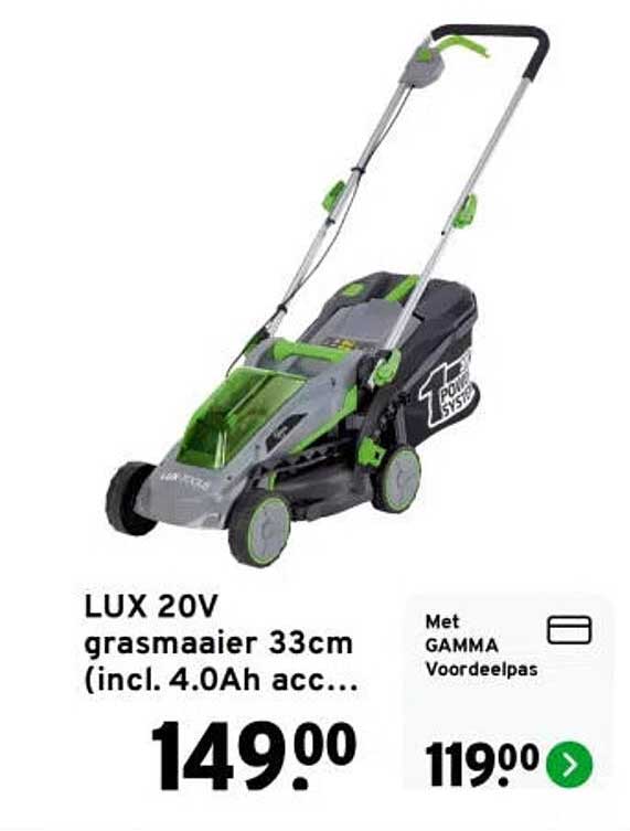 LUX 20V grasmaaier 33cm (incl. 4.0Ah acc...)