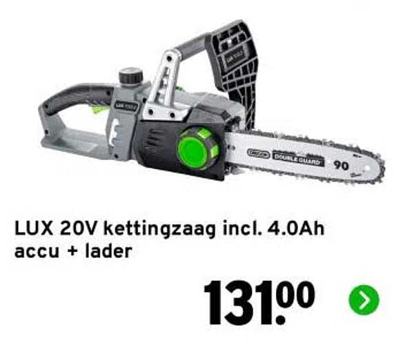 LUX 20V kettingzaag incl. 4.0Ah accu + lader