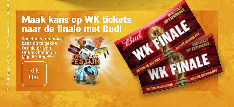 Maak kans op WK tickets naar de finale met Bud!