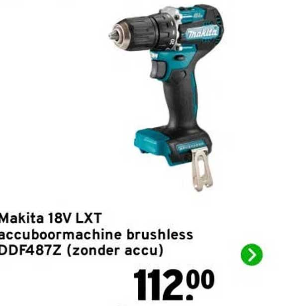 Makita 18V LXT accuboormachine brushless DDF487Z (zonder accu)