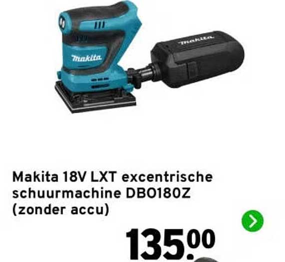 Makita 18V LXT excentrische schuurmachine DBO180Z (zonder accu)