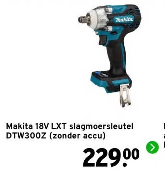 Makita 18V LXT slagmoersleutel DTW300Z (zonder accu)