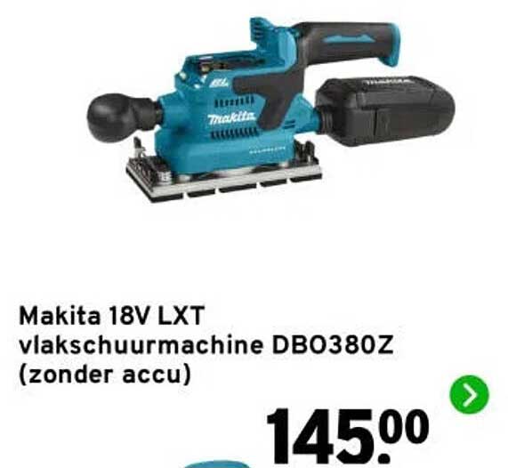 Makita 18V LXT vlakschuurmachine DB0380Z (zonder accu)