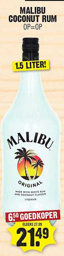 MALIBU COCONUT RUM 1.5 LITER!