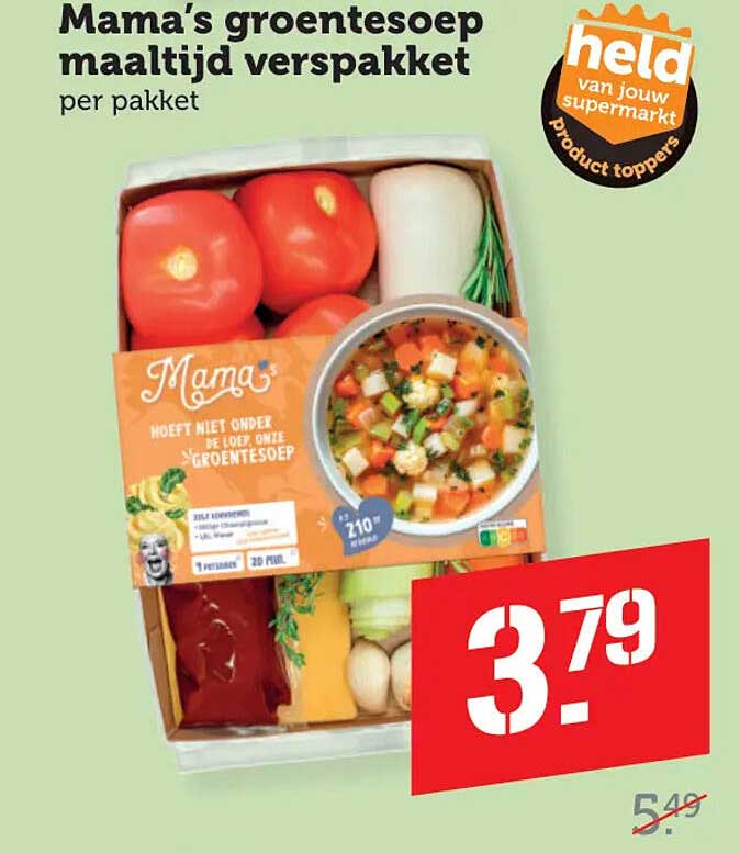 Mama's groentesoep maaltijd verspakket