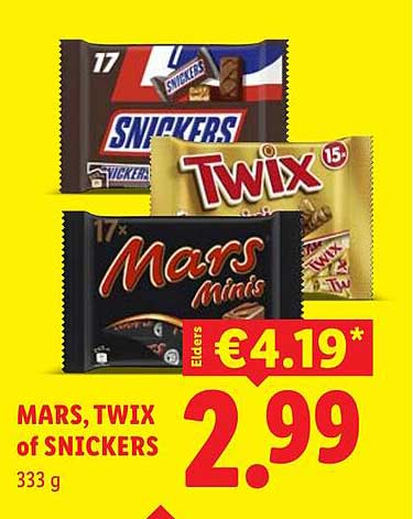 MARS, TWIX of SNICKERS 333 g
