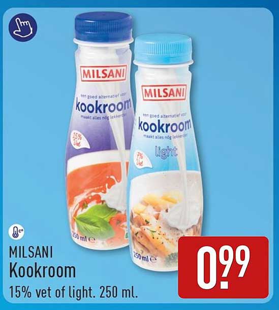 MILSANI Kookroom 15% vet of light. 250 ml.