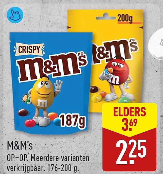 M&M's OP=OP. Meerdere varianten verkrijgbaar. 176-200 g.