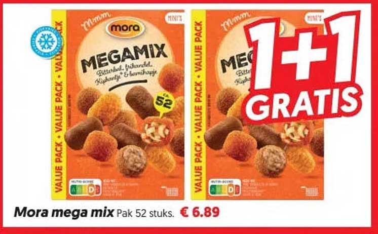 Mora mega mix Pak 52 stuks 1+1 GRATIS