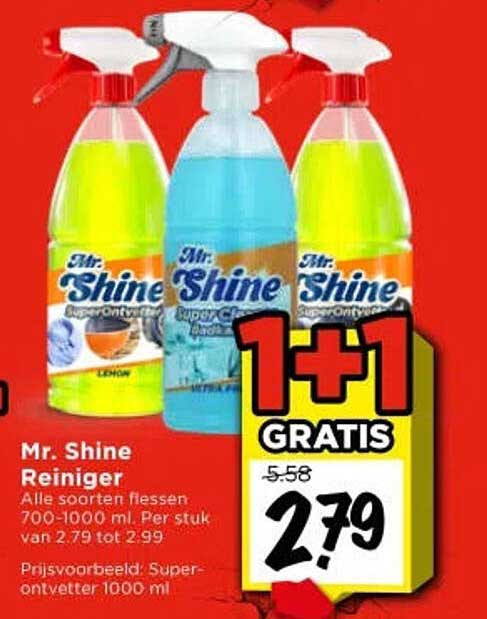 Mr. Shine Reinigers 1+1 gratis