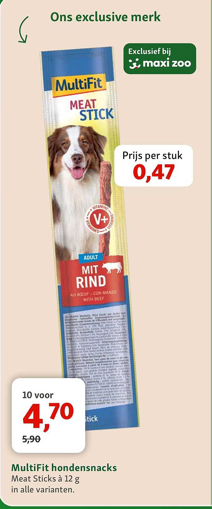 MultiFit hondensnacks Meat Sticks à 12 g in alle varianten.