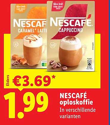 NESCAFÉ oploskoffie in verschillende varianten