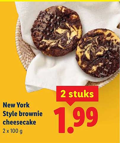 New York Style brownie cheesecake 2 x 100 g 2 stuks