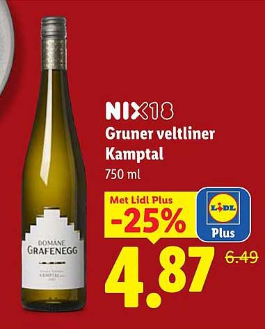 NIX18 Grüner veltliner Kamptal 750 ml Met Lidl Plus -25%