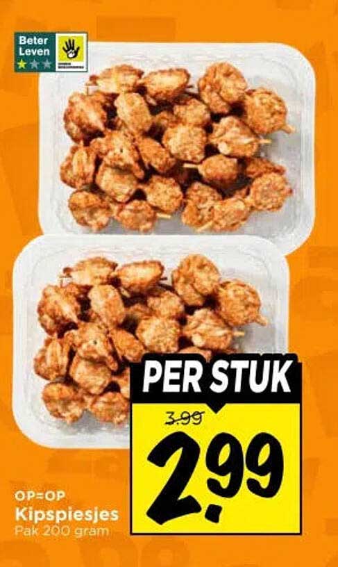 OP=OP Kipspiesjes Pak 200 gram PER STUK
