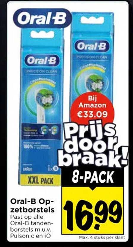 Oral-B Opzetborstels Prijs doorbraak! 8-PACK