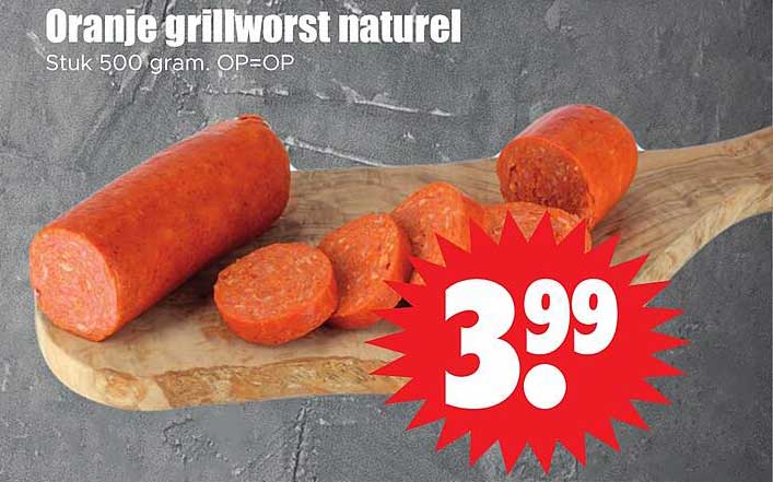 Oranje grillworst naturel