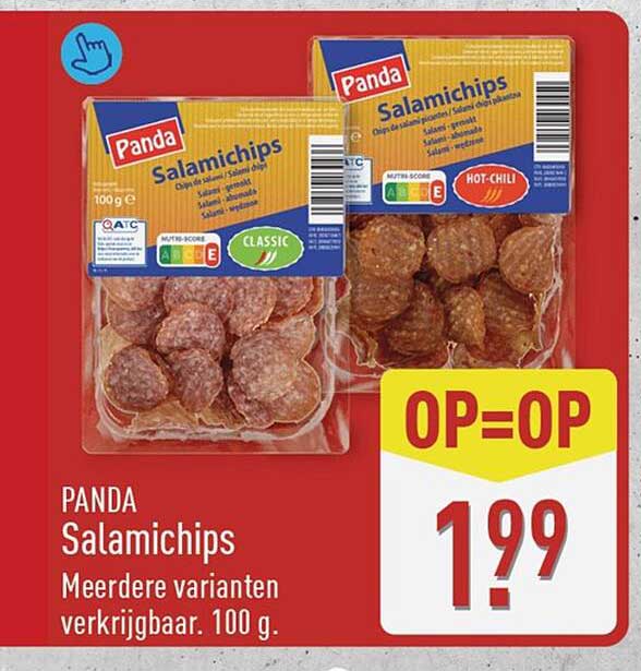 PANDA Salamichips Meerdere varianten verkrijgbaar. 100 g. OP=OP