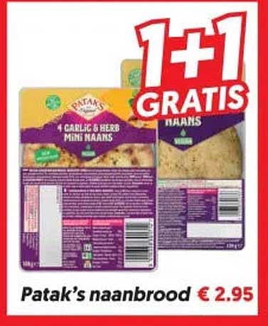 Patak's naanbrood 1+1 gratis