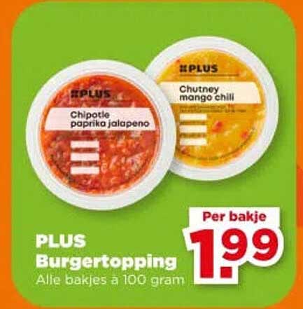 PLUS Burgertopping Alle bakjes à 100 gram