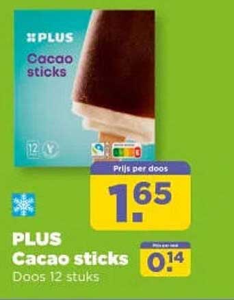 PLUS Cacao sticks Doos 12 stuks